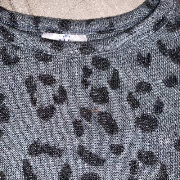 GAP Charcoal Black Leopard Print Long Sleeve Dress - Picture 5 of 8